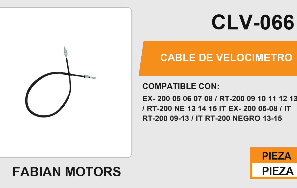 CABLE DE VELOCIMETRO Empaque (10 Piezas)