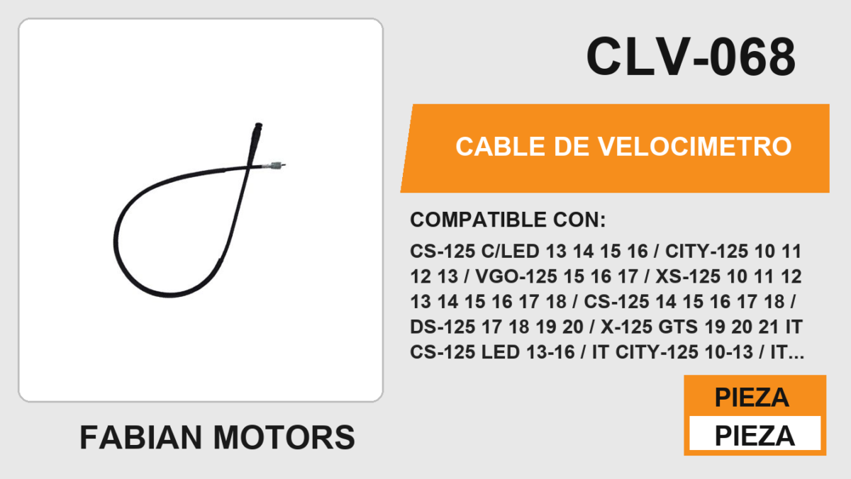 CABLE DE VELOCIMETRO Empaque (10 Piezas)