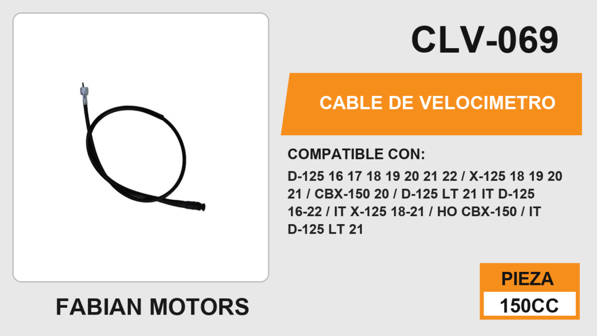 CABLE DE VELOCIMETRO Empaque (10 Piezas)