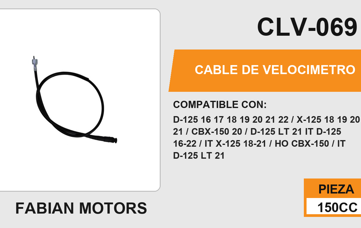 CABLE DE VELOCIMETRO Empaque (10 Piezas)