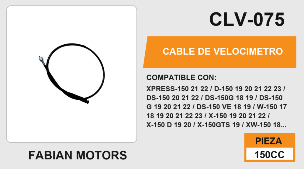 CABLE DE VELOCIMETRO Empaque (10 Piezas)