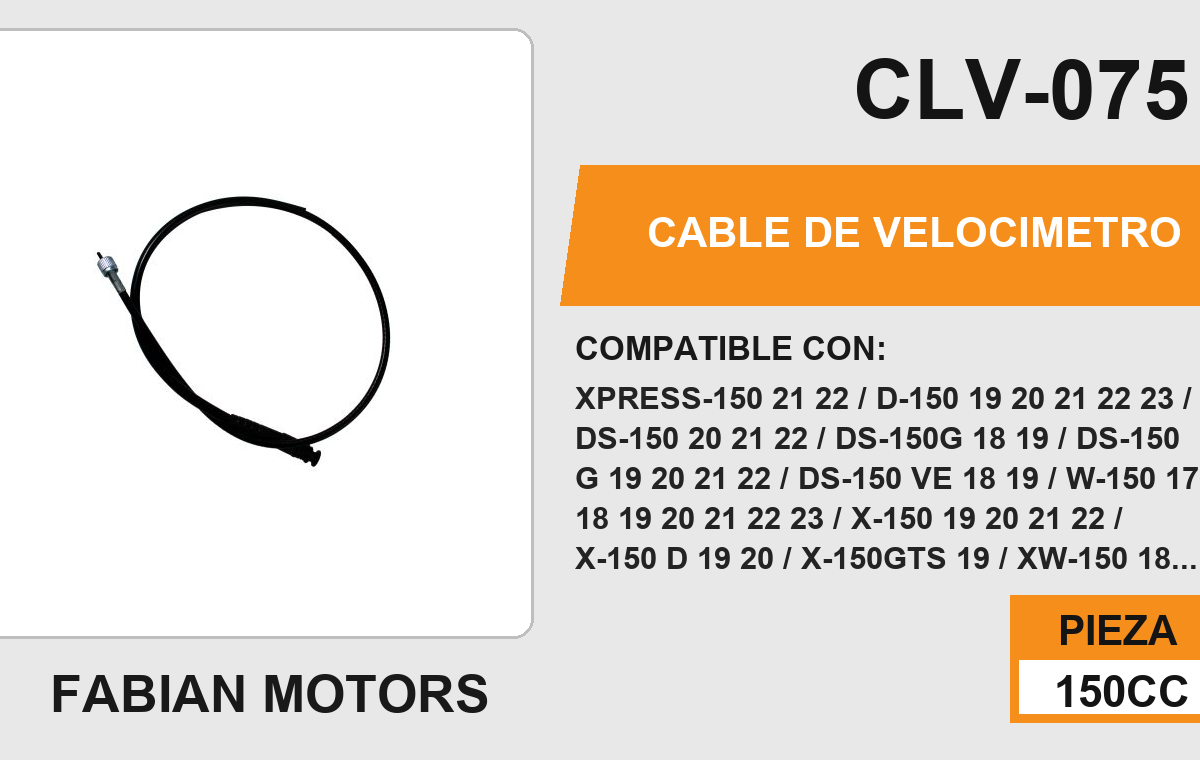 CABLE DE VELOCIMETRO Empaque (10 Piezas)