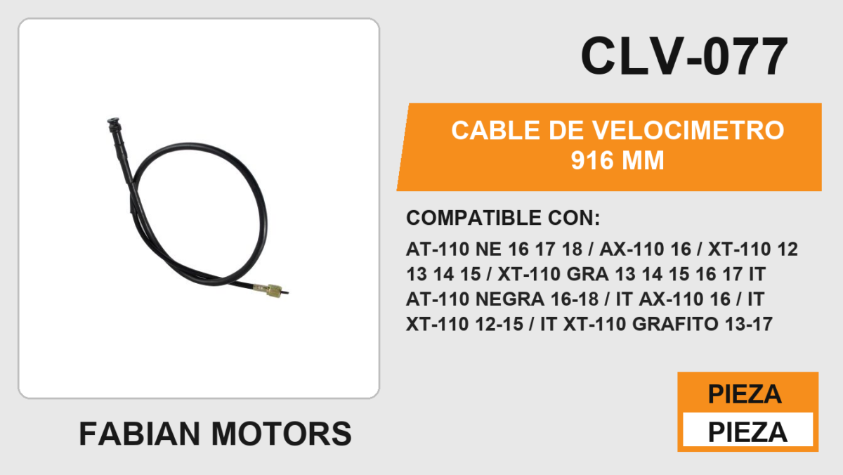 CABLE DE VELOCIMETRO 916mm Empaque (10 Piezas)
