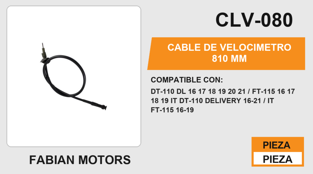 CABLE DE VELOCIMETRO 810mm Empaque (10 Piezas)