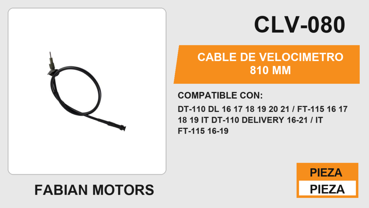CABLE DE VELOCIMETRO 810mm Empaque (10 Piezas)