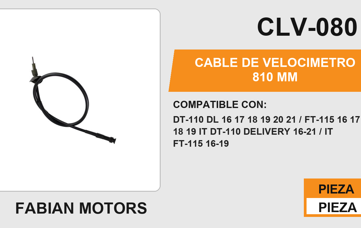 CABLE DE VELOCIMETRO 810mm Empaque (10 Piezas)