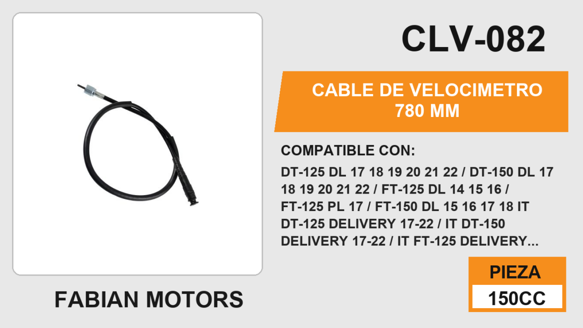 CABLE DE VELOCIMETRO 780mm Empaque (10 Piezas)