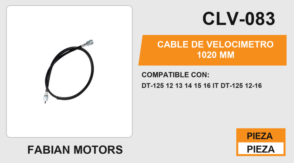 CABLE DE VELOCIMETRO 1020mm Empaque (10 Piezas)