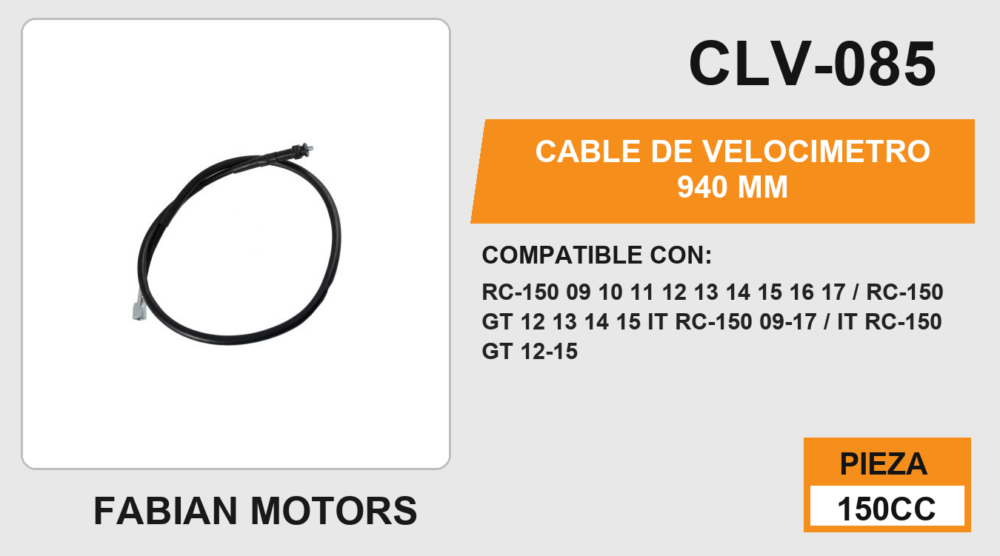 CABLE DE VELOCIMETRO 940mm Empaque (10 Piezas)