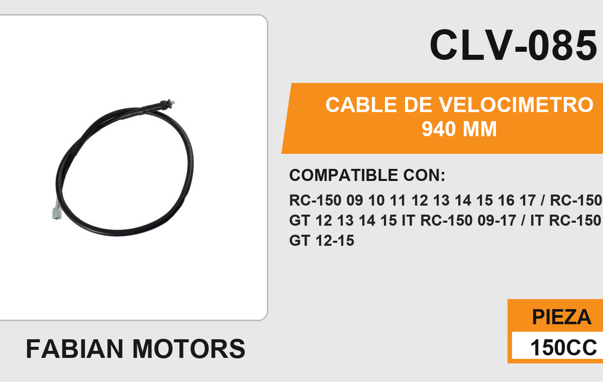 CABLE DE VELOCIMETRO 940mm Empaque (10 Piezas)