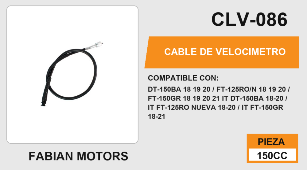 CABLE DE VELOCIMETRO Empaque (10 Piezas)