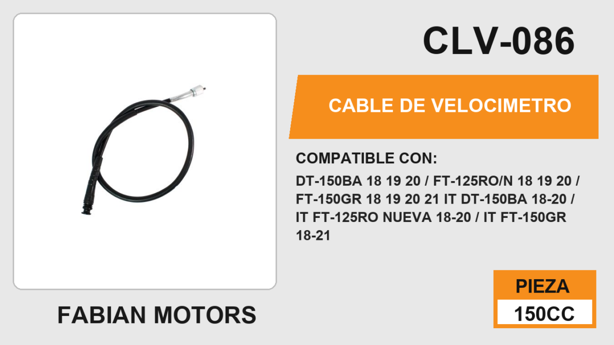 CABLE DE VELOCIMETRO Empaque (10 Piezas)