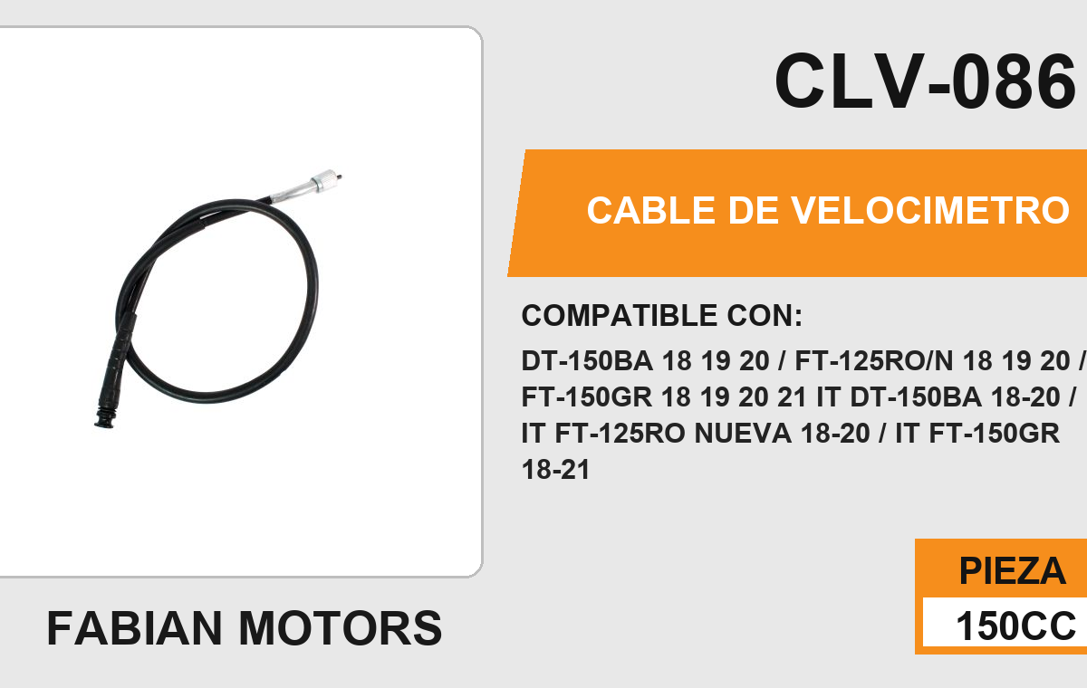 CABLE DE VELOCIMETRO Empaque (10 Piezas)