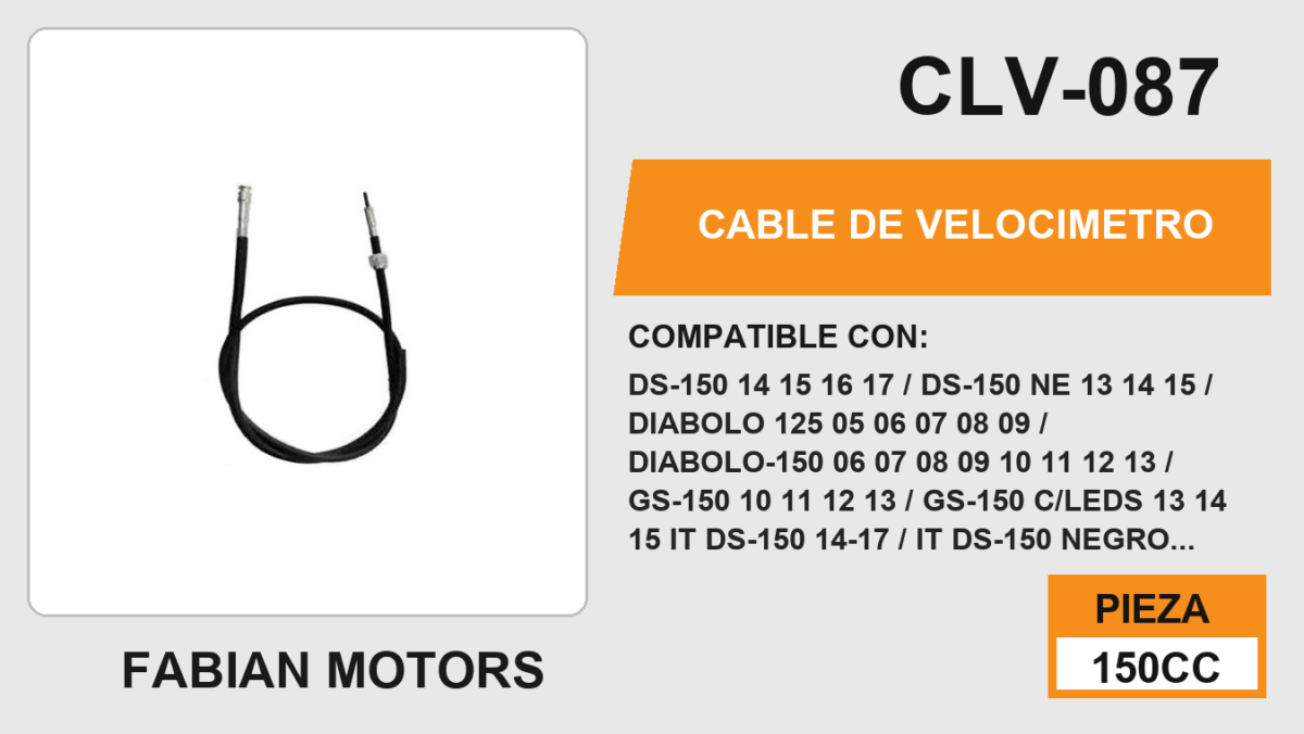 CABLE DE VELOCIMETRO Empaque (10 Piezas)