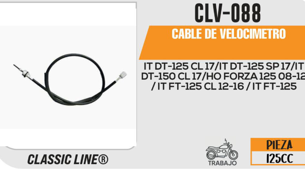 CABLE DE VELOCIMETRO Empaque (10 Piezas)