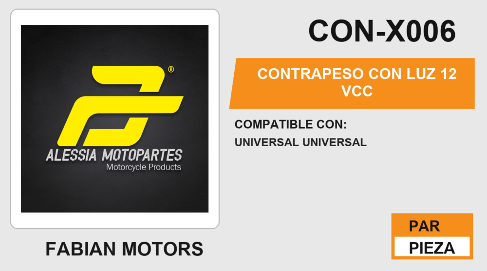 CONTRAPESO CON LUZ 12Vcc UNIVERSAL