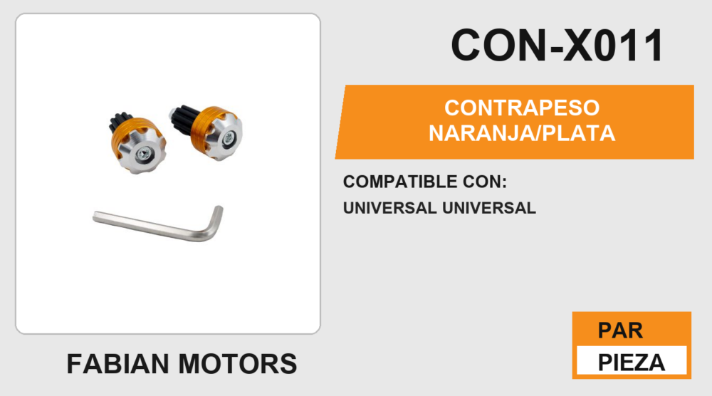 CONTRAPESO NARANJA/PLATA UNIVERSAL