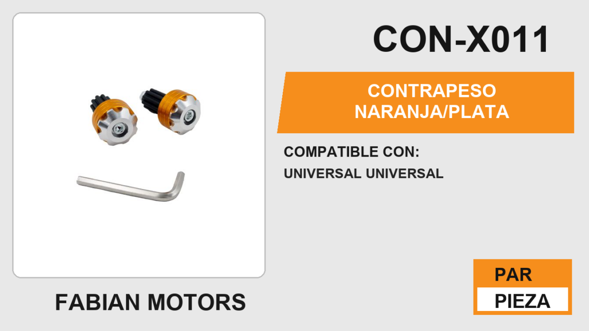 CONTRAPESO NARANJA/PLATA UNIVERSAL