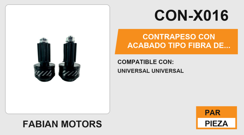 CONTRAPESO CON ACABADO TIPO FIBRA DE CARBONO