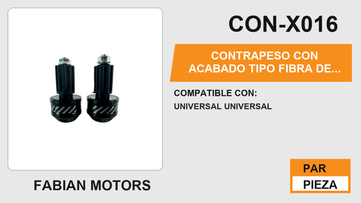 CONTRAPESO CON ACABADO TIPO FIBRA DE CARBONO