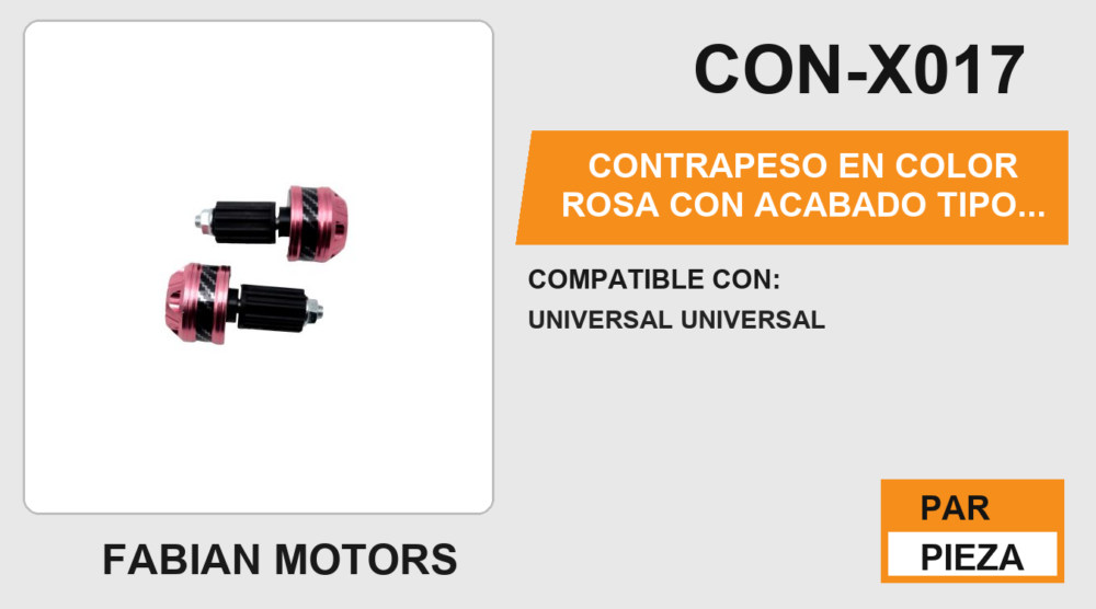 CONTRAPESO EN COLOR ROSA CON ACABADO TIPO FIBRA DE CARBONO