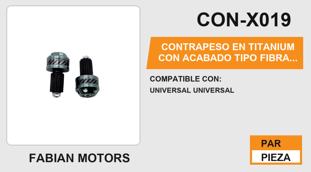 CONTRAPESO EN TITANIUM CON ACABADO TIPO FIBRA DE CARBONO