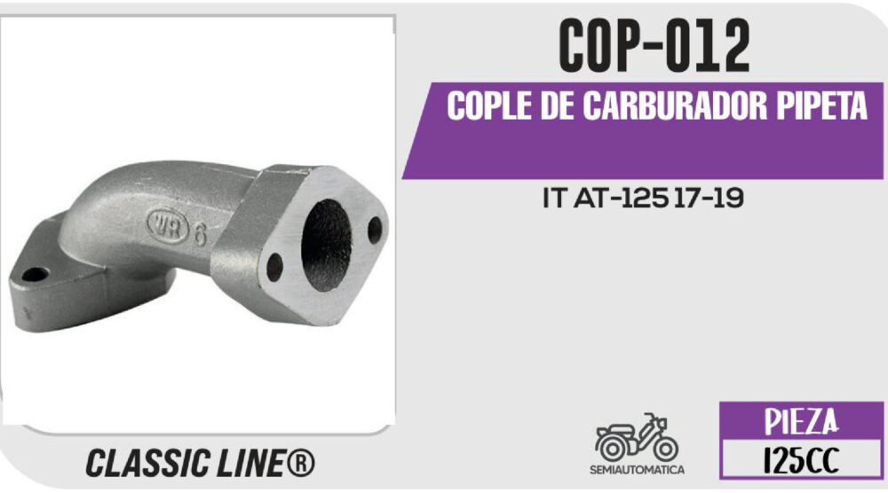 COPLE DE CARBURADOR PIPETA