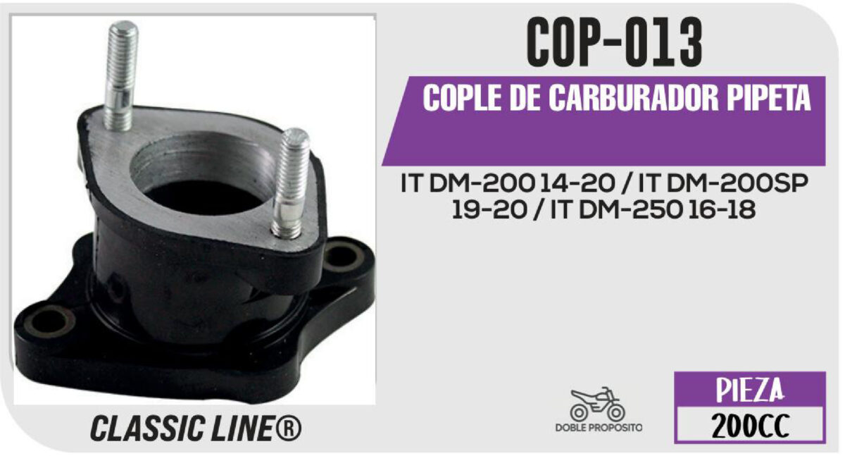 COPLE DE CARBURADOR PIPETA