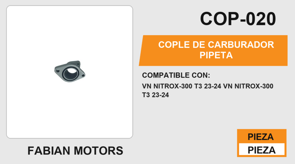 COPLE DE CARBURADOR PIPETA