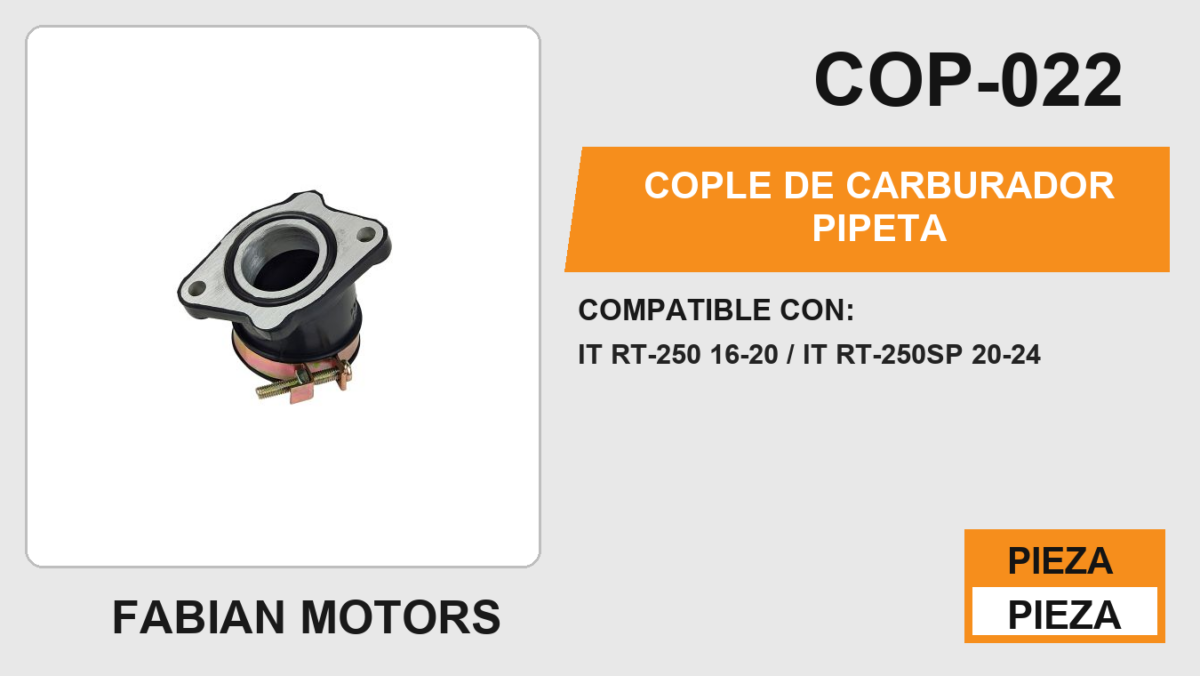 COPLE DE CARBURADOR PIPETA