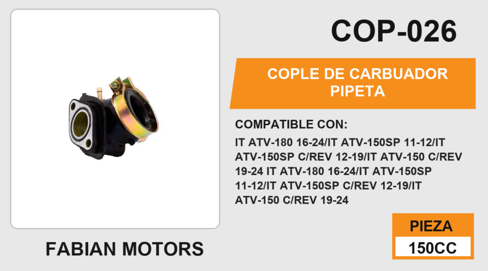 COPLE DE CARBUADOR PIPETA