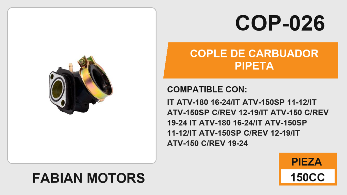 COPLE DE CARBUADOR PIPETA