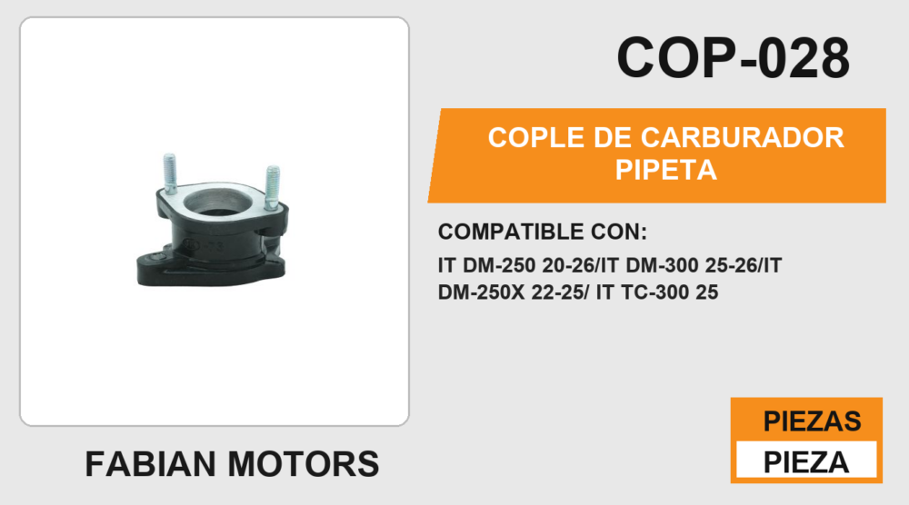 COPLE DE CARBURADOR PIPETA
