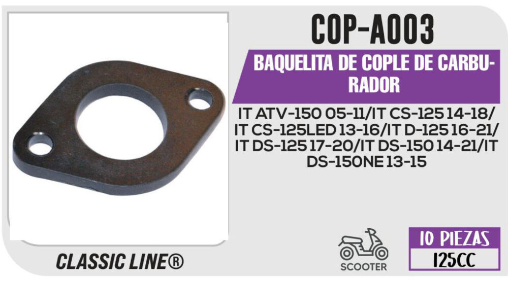 BAQUELITA DE COPLE DE CARBURADOR