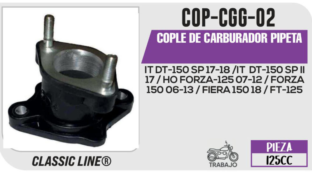 COPLE DE CARBURADOR PIPETA