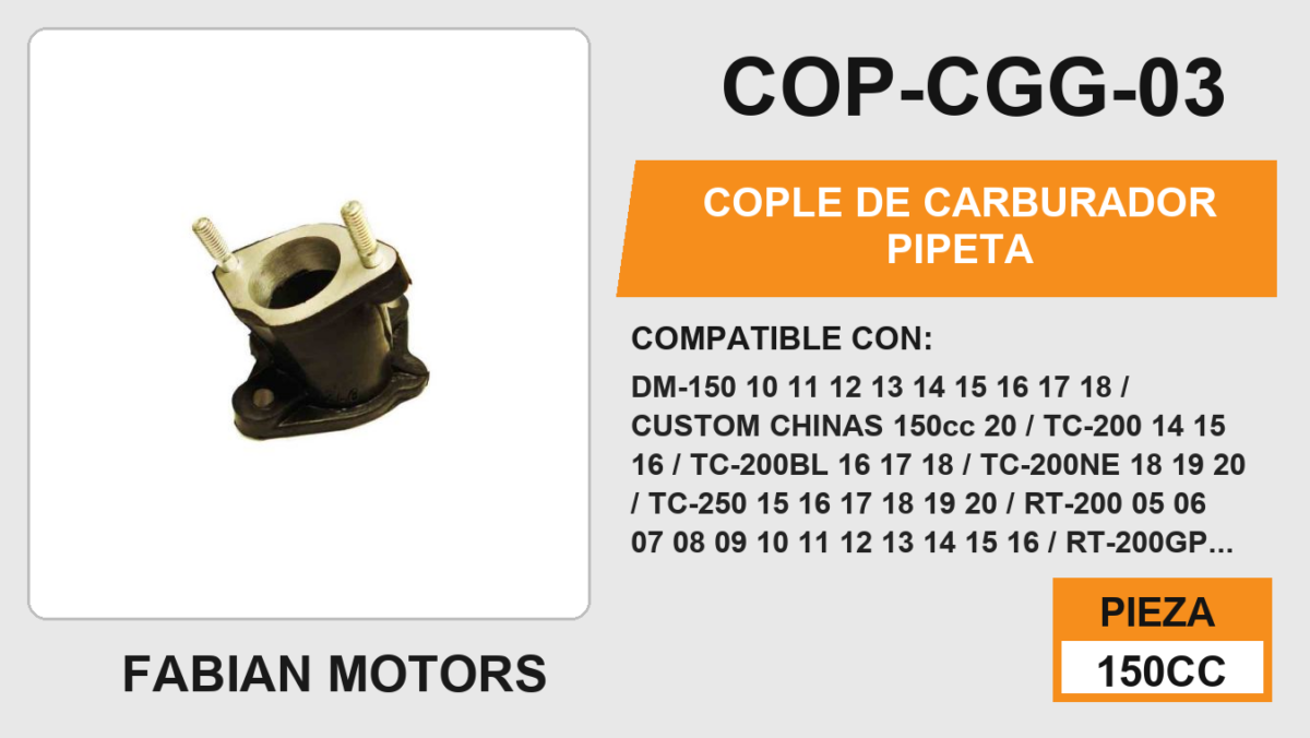 COPLE DE CARBURADOR PIPETA