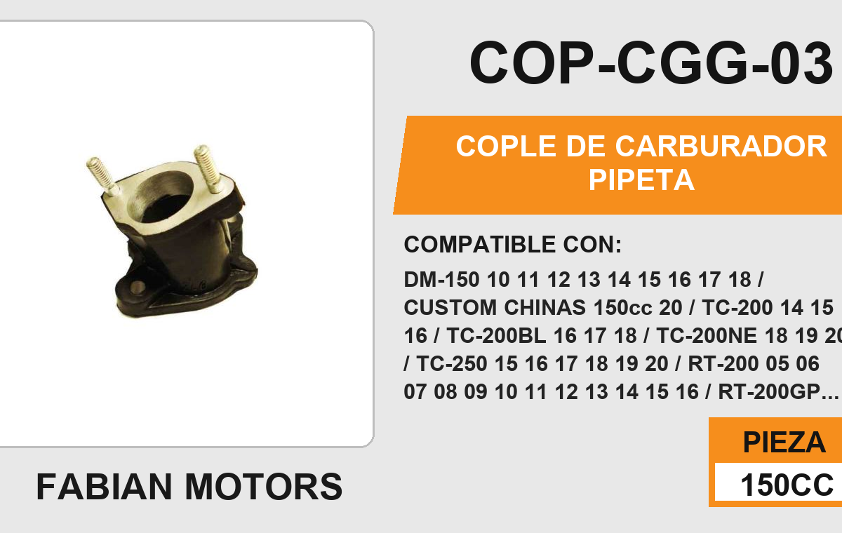 COPLE DE CARBURADOR PIPETA