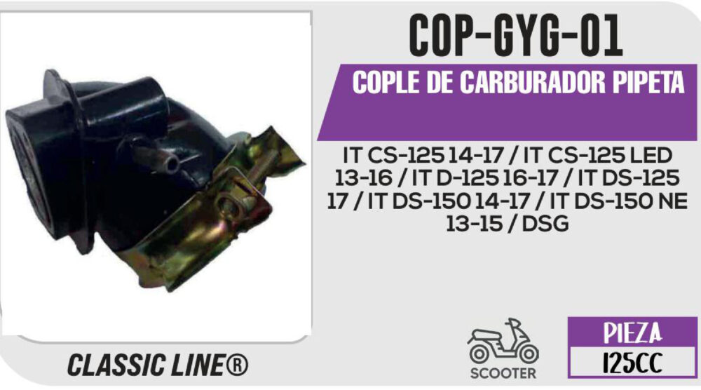 COPLE DE CARBURADOR PIPETA