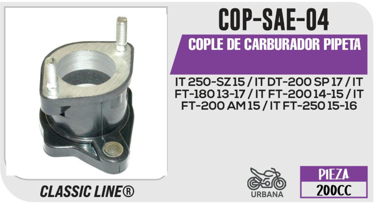 COPLE DE CARBURADOR PIPETA