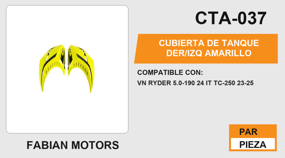 CUBIERTA DE TANQUE DER/IZQ AMARILLO