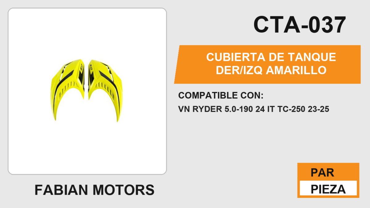 CUBIERTA DE TANQUE DER/IZQ AMARILLO