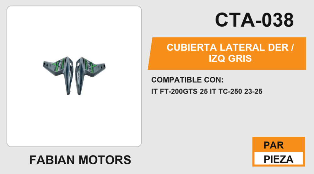 CUBIERTA LATERAL  DER / IZQ GRIS
