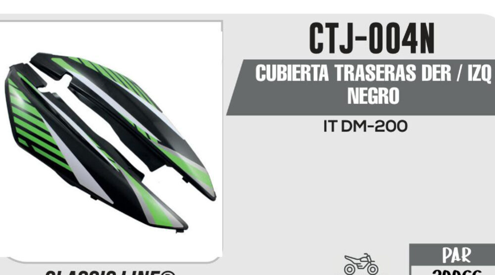 CUBIERTA TRASERAS DERECHO / IZQUIERDO NEGRO