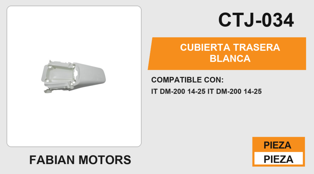 CUBIERTA TRASERA BLANCA
