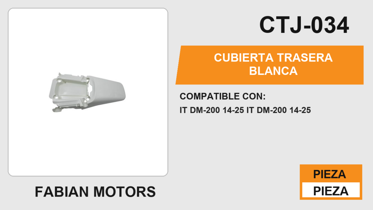 CUBIERTA TRASERA BLANCA