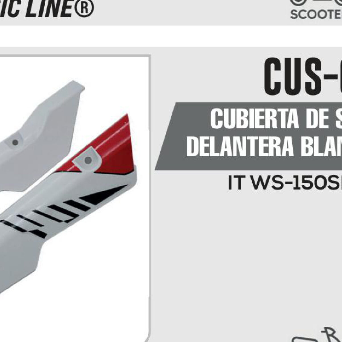 CUBIERTA DE SUSPENSION DELANTERA BLANCO CON ROJO