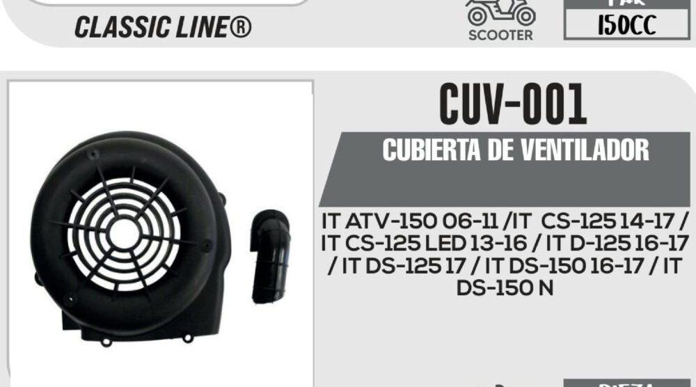 CUBIERTA DE VENTILADOR