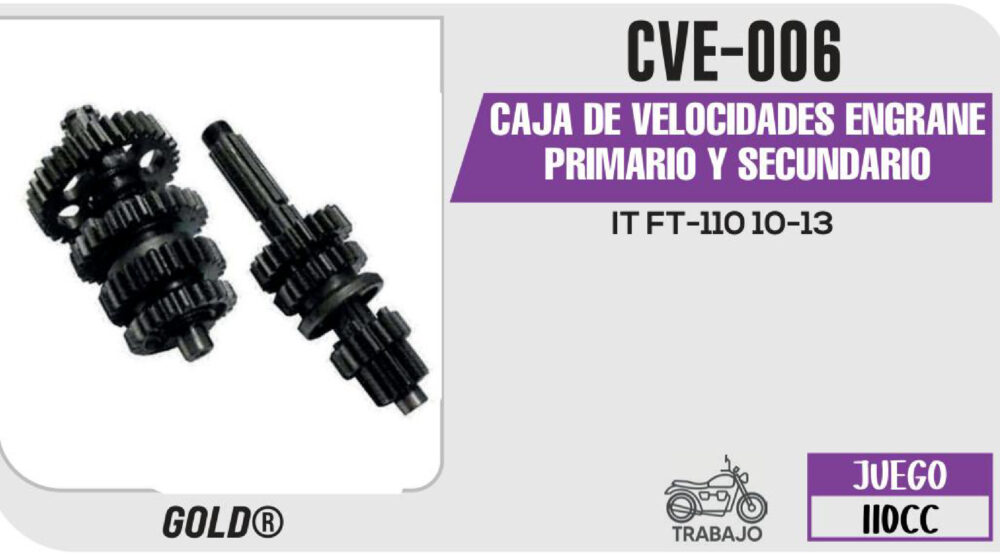CAJA DE VELOCIDADES ENGRANE PRIMARIO Y SECUNDARIO