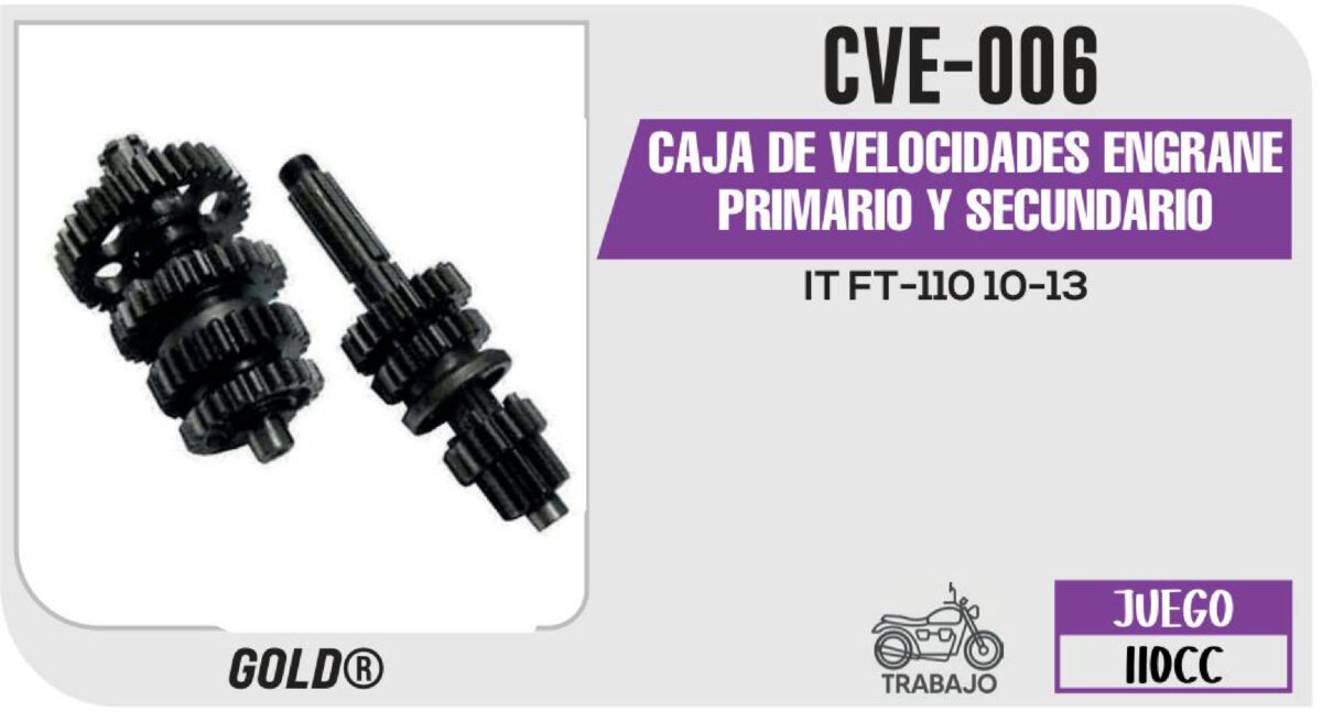CAJA DE VELOCIDADES ENGRANE PRIMARIO Y SECUNDARIO