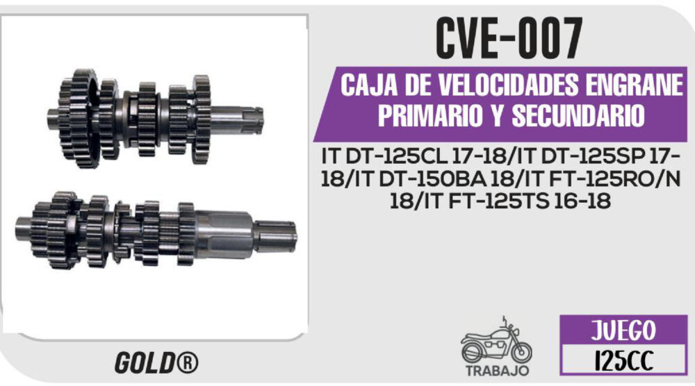 CAJA DE VELOCIDADES ENGRANE PRIMARIO Y SECUNDARIO